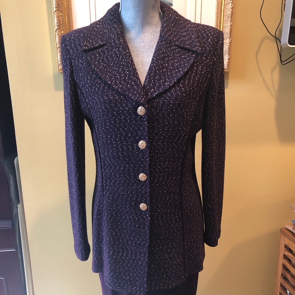 St John Purple sz 10 Skirt Suit NWT